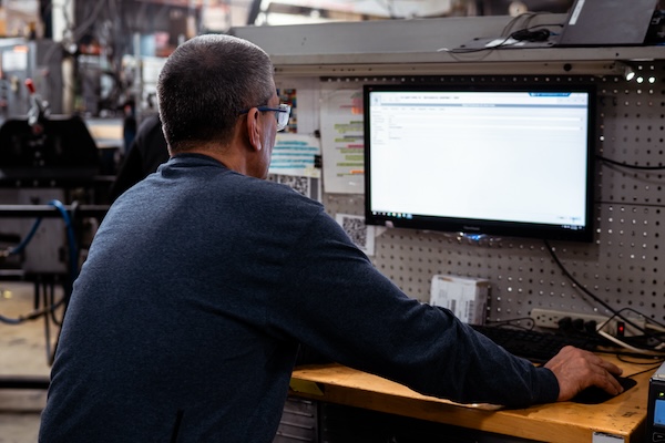 Man working on a computer